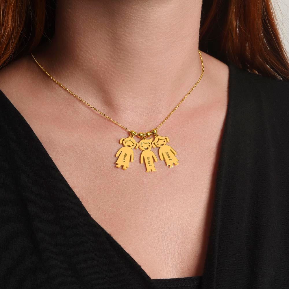 Engraved Kid Charm Necklace