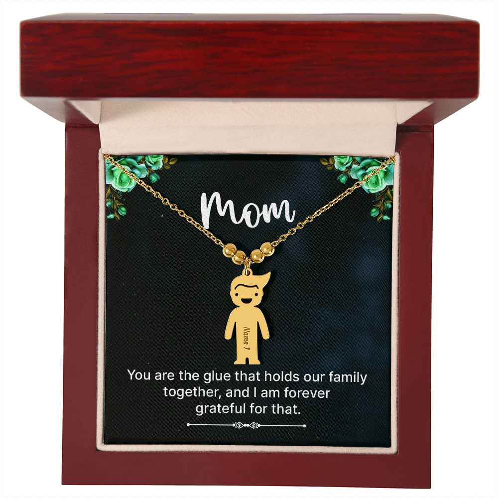Engraved Kid Charm Necklace