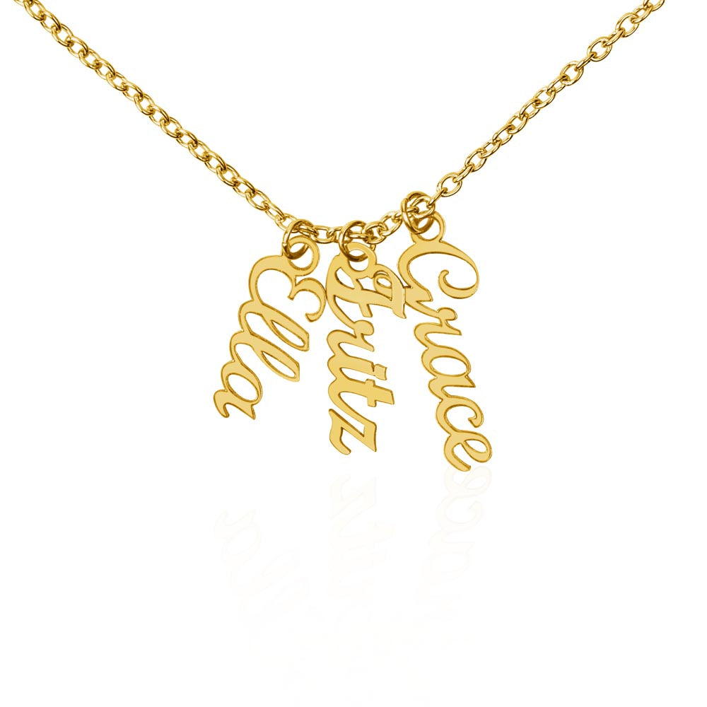 Multiple Names Vertical Necklace