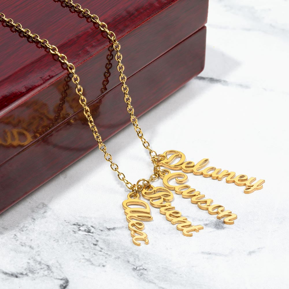 Multiple Names Vertical Necklace