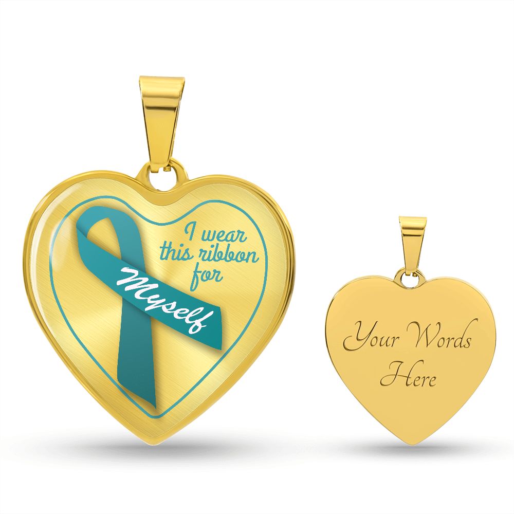 Ovarian Cancer Ribbon Necklace - I wear for myslef