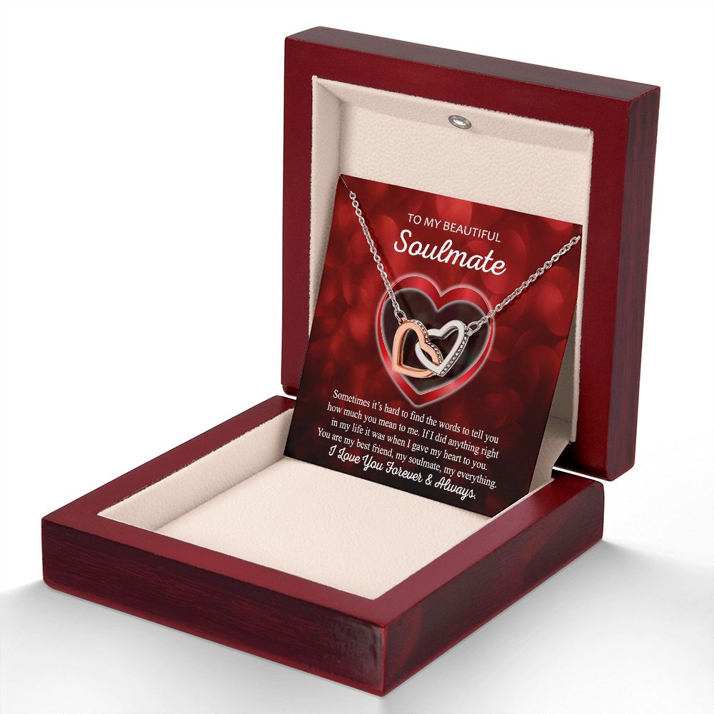 To My Beautiful Soulmate Interlocking Hearts Necklace