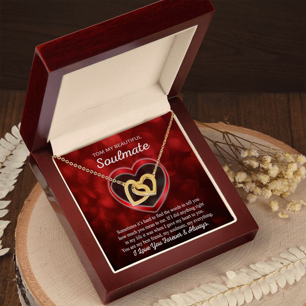To My Beautiful Soulmate, Interlocking Hearts Necklace