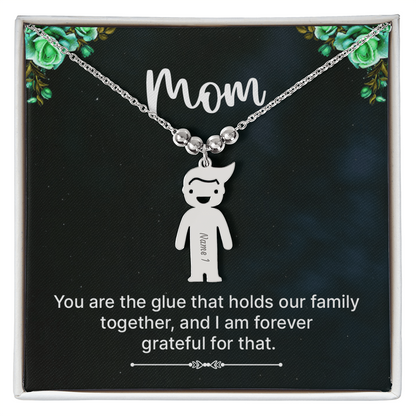Engraved Kid Charm Necklace