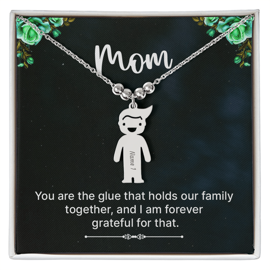 Engraved Kid Charm Necklace