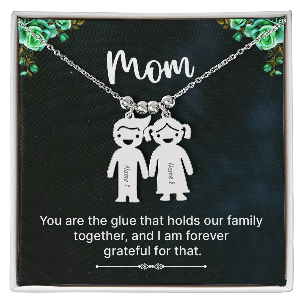 Engraved Kid Charm Necklace