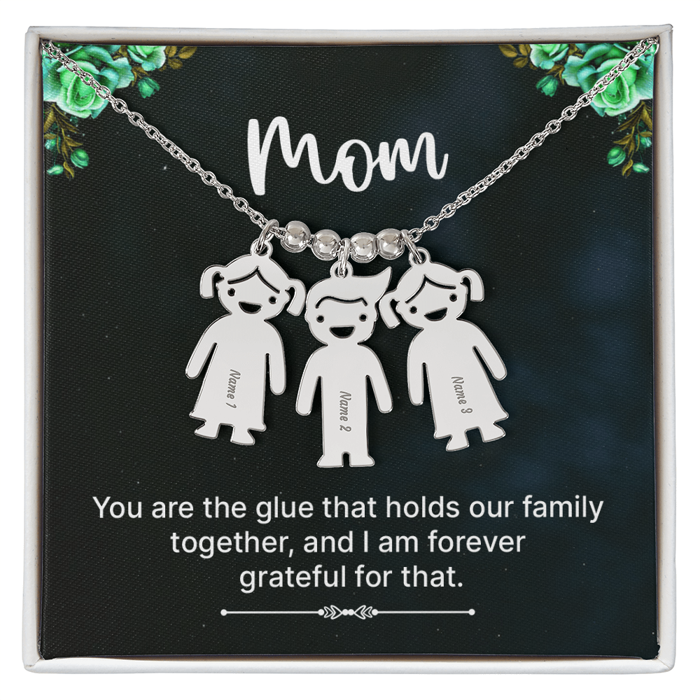Engraved Kid Charm Necklace