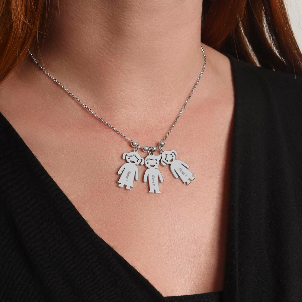 Engraved Kid Charm Necklace