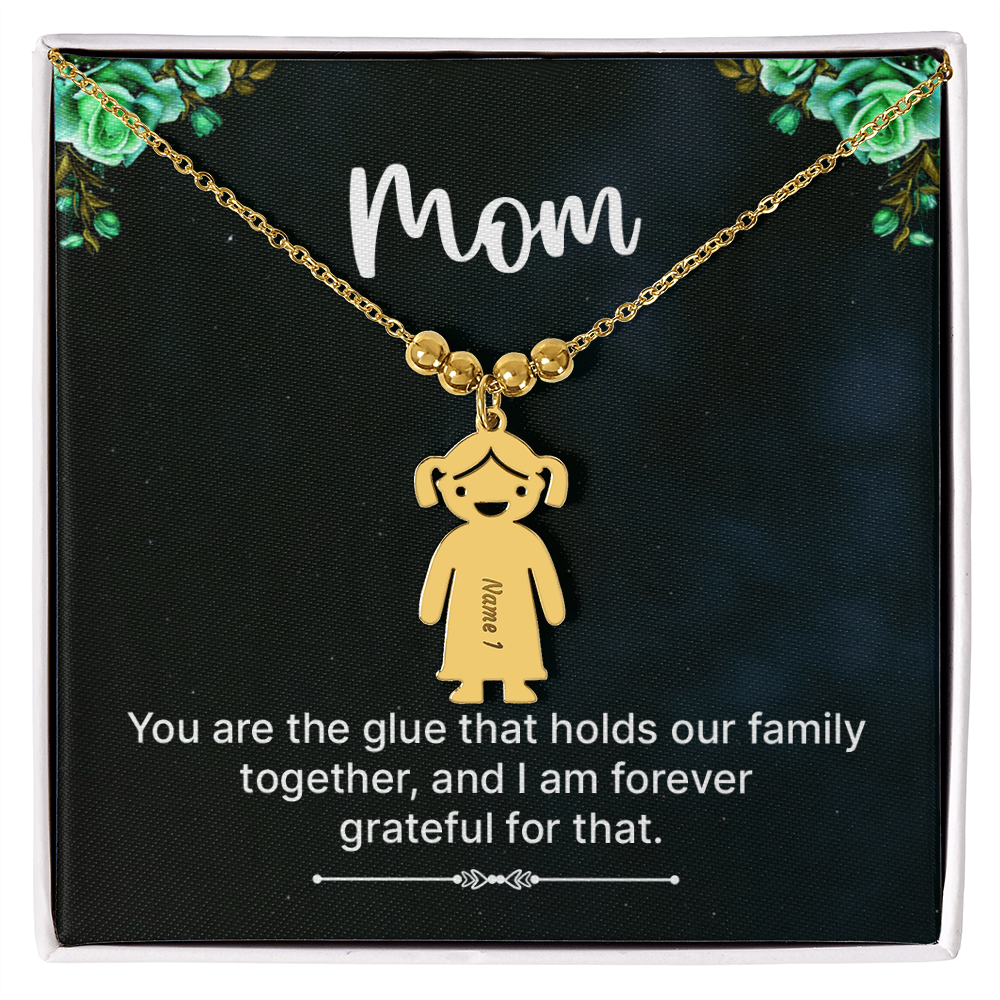 Engraved Kid Charm Necklace