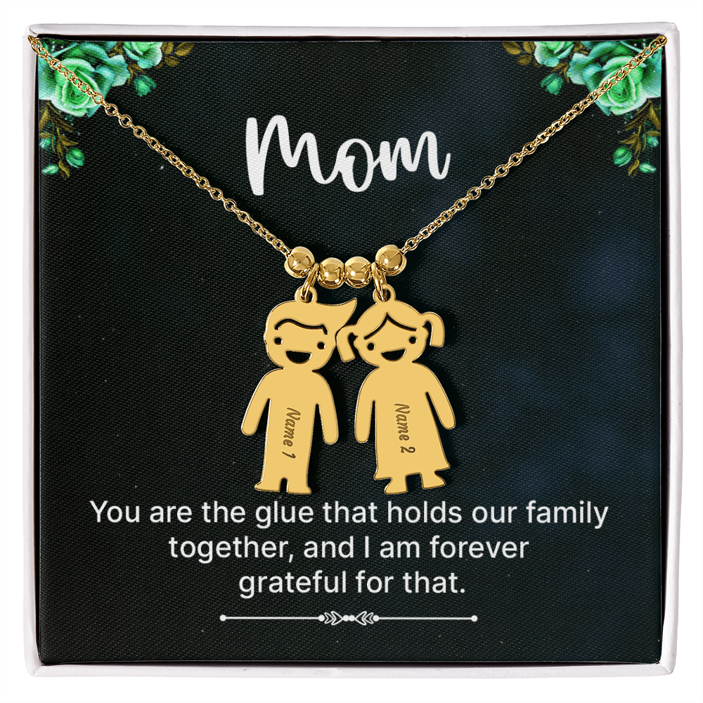 Engraved Kid Charm Necklace