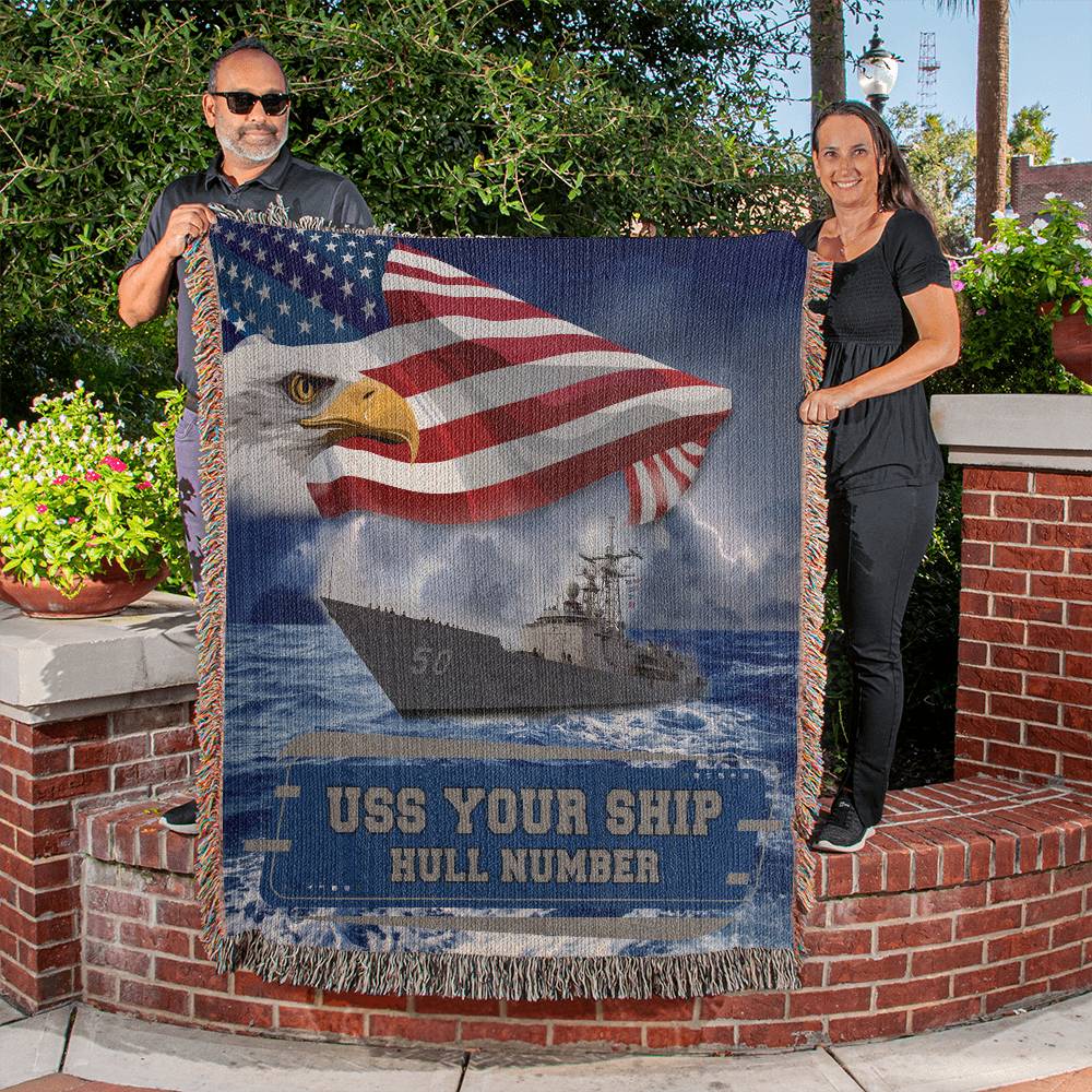 Navy Ship Photo Blanket sample