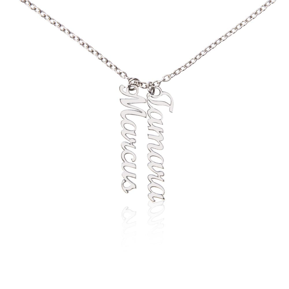 Multiple Names Vertical Necklace