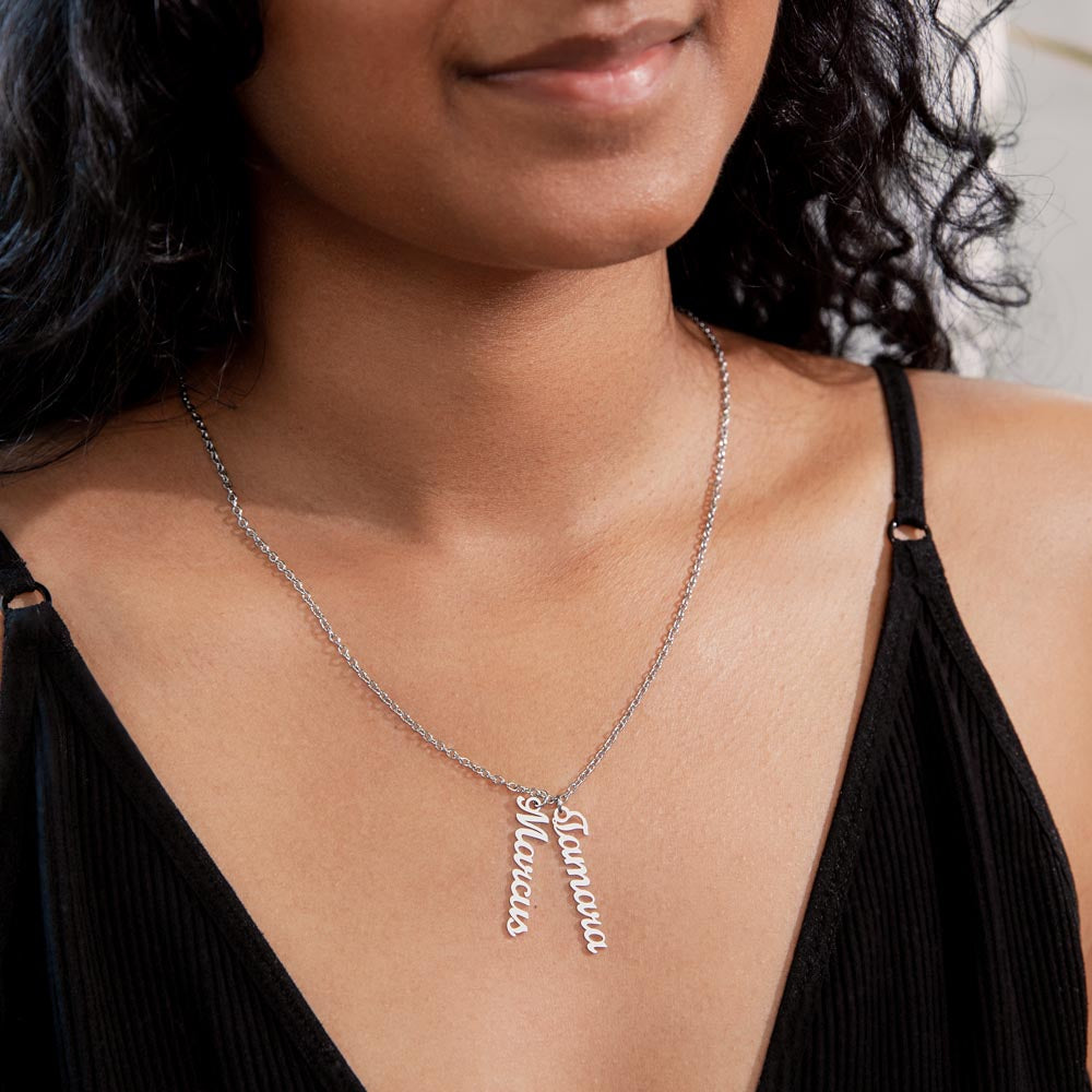 Multiple Names Vertical Necklace