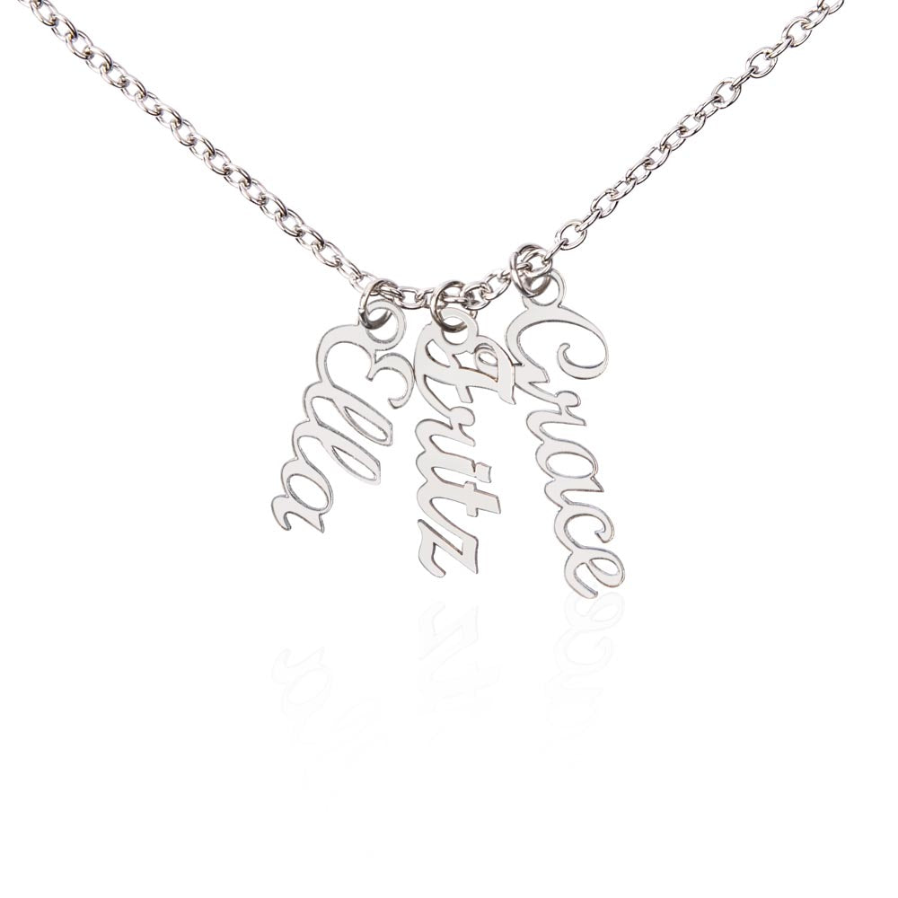 Multiple Names Vertical Necklace