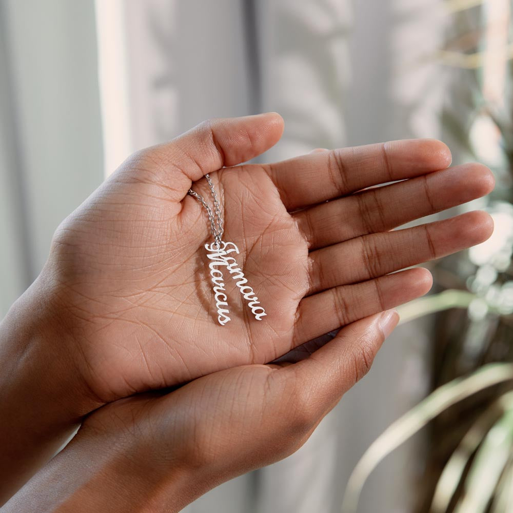 Multiple Names Vertical Necklace