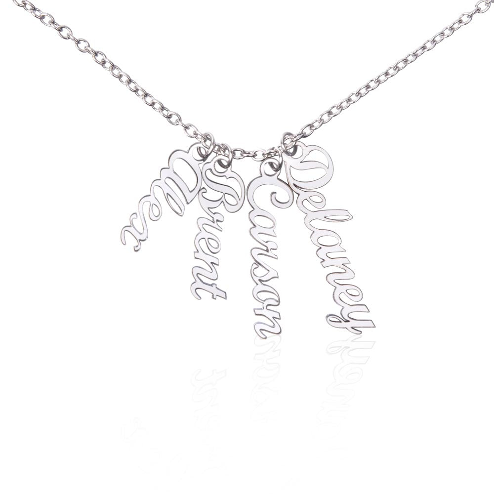 Multiple Names Vertical Necklace