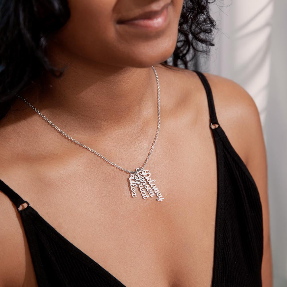 Multiple Names Vertical Necklace