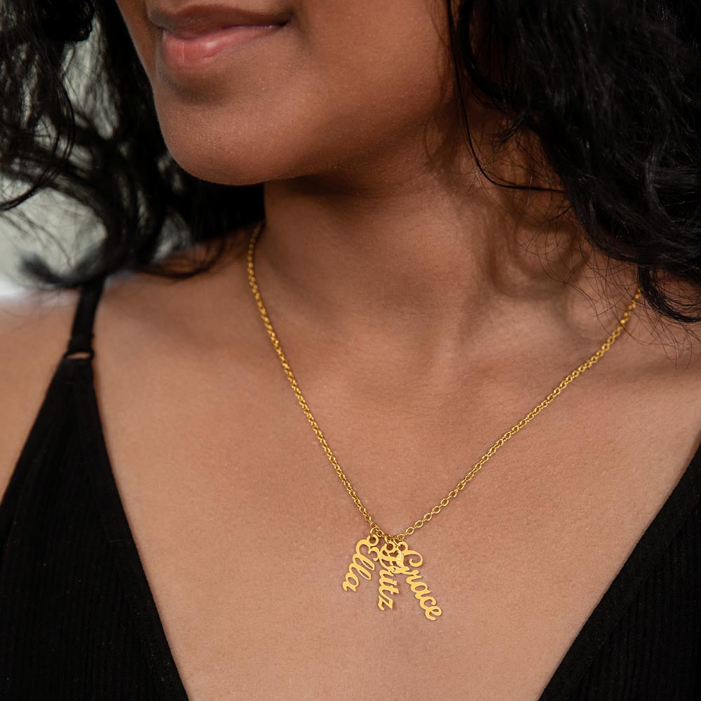 Multiple Names Vertical Necklace