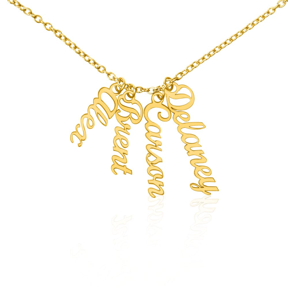 Multiple Names Vertical Necklace