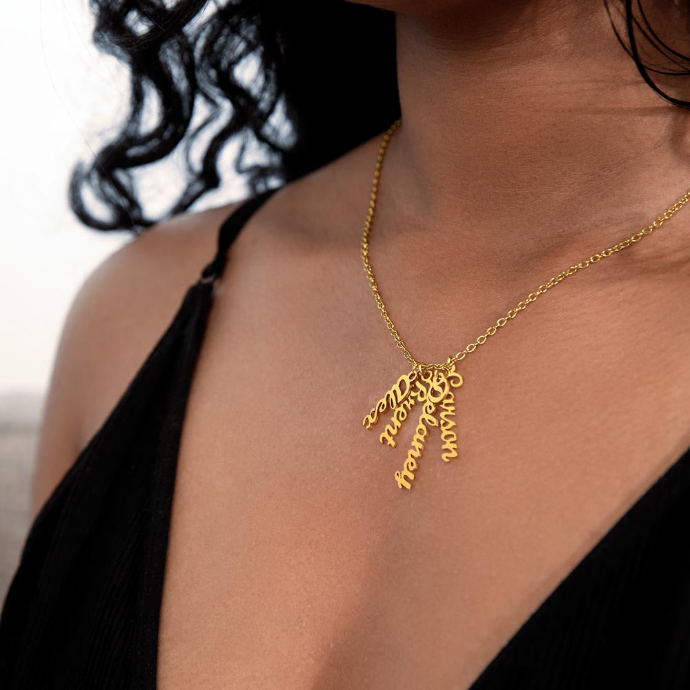 Multiple Names Vertical Necklace