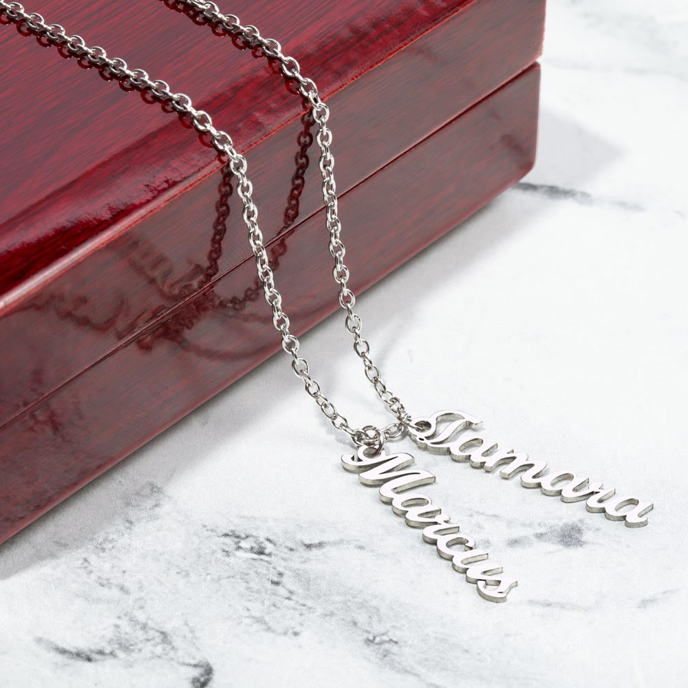 Multiple Names Vertical Necklace