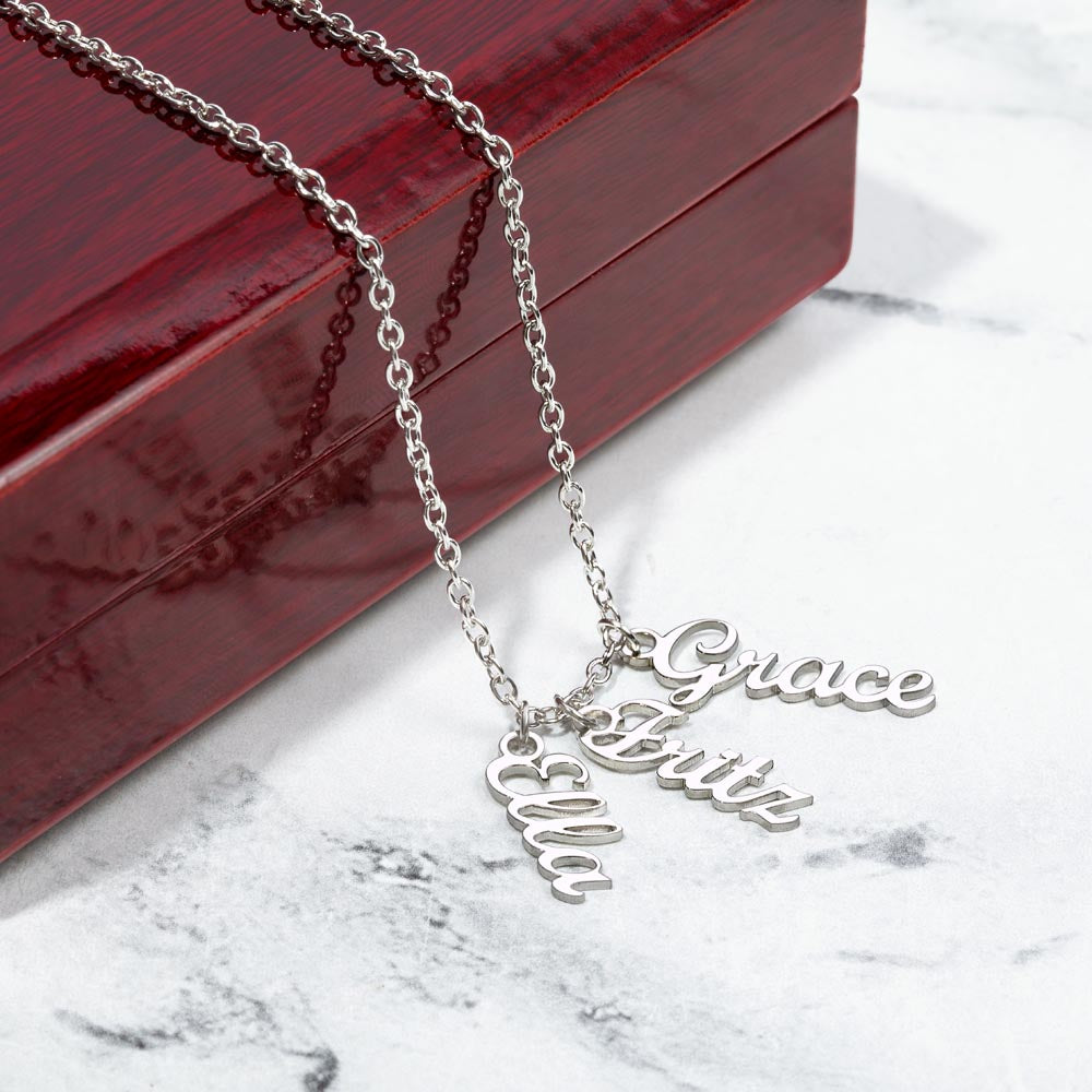 Multiple Names Vertical Necklace