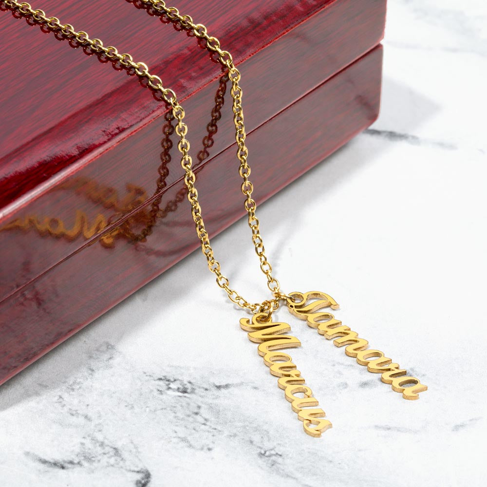 Multiple Names Vertical Necklace