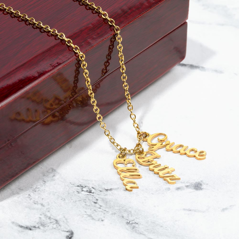 Multiple Names Vertical Necklace