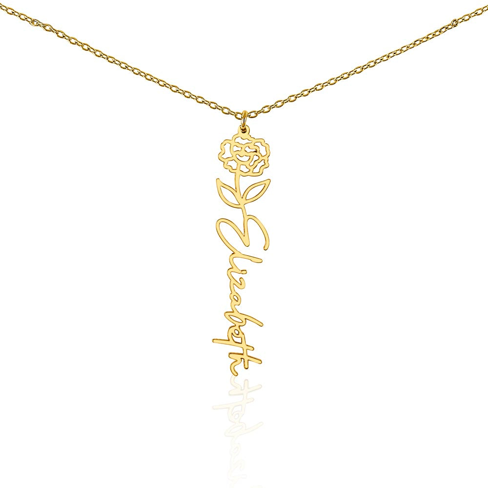 Birth Month Flower Name Necklace