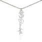 Birth Month Flower Name Necklace