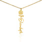 Birth Month Flower Name Necklace