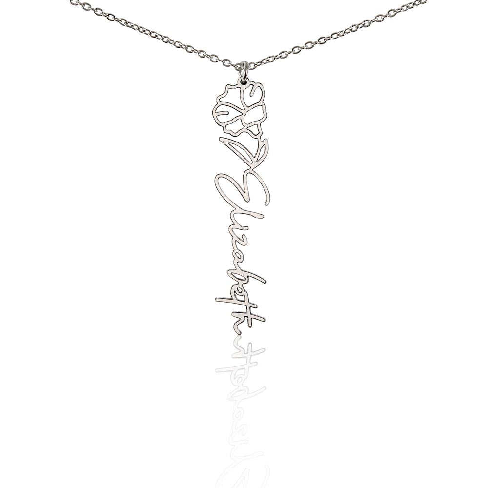 Birth Month Flower Name Necklace