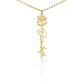 Birth Month Flower Name Necklace