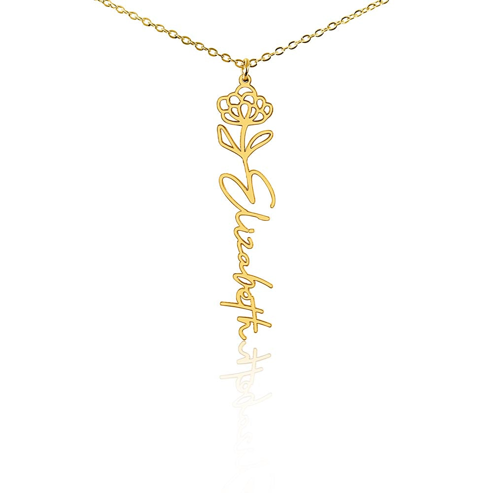 Birth Month Flower Name Necklace