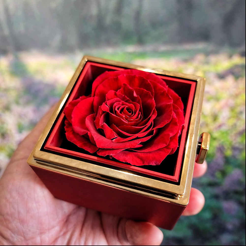 Love Knot Necklace for Mom with Rotating Rose Gift Box