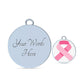 Breast Cancer Ribbon Circle Bangle Bracelet