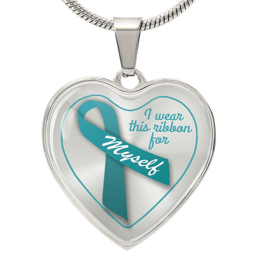 Ovarian Cancer Ribbon Necklace - I wear for myslef