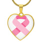 Breast Cancer Ribbon Heart Necklace
