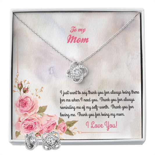 To My Mom Love Knot necklace