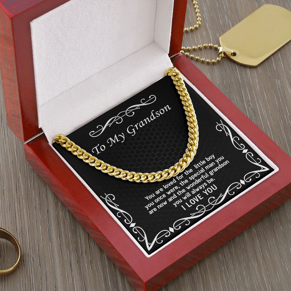 To My Grandson Cuban Link Necklace