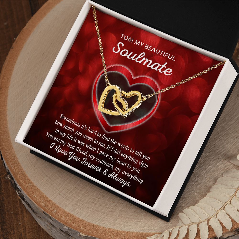 To My Beautiful Soulmate, Interlocking Hearts Necklace
