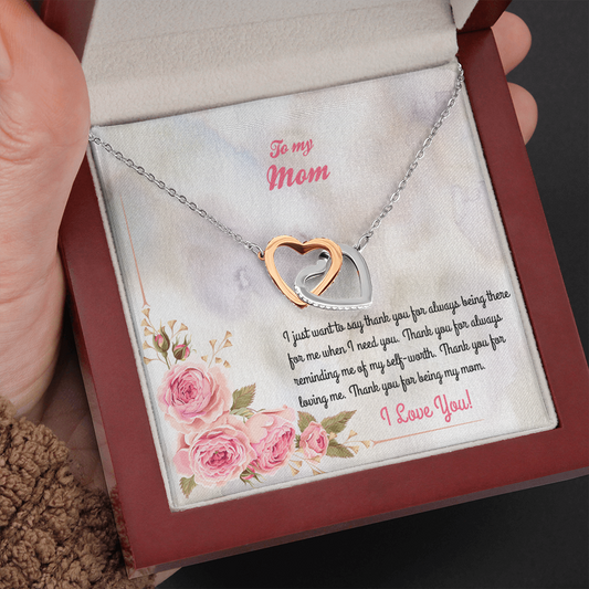 Heart Necklace for Mom with Message Card